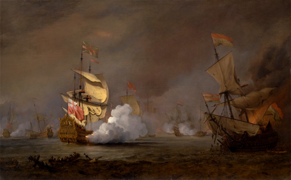 Willem van de Velde the Younger - Sea Battle of the Anglo-Dutch Wars - Google Art Project