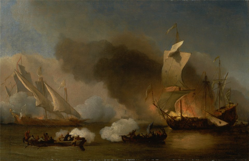 Willem van de Velde the Younger - An Action off the Barbary Coast with Galleys and English Ships - Google Art Project