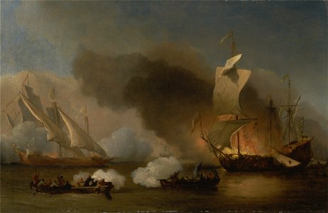 Willem van de Velde the Younger - An Action off the Barbary Coast with Galleys and English Ships - Google Art Project