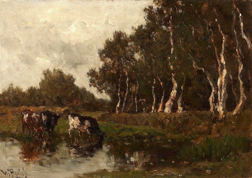 Willemn Roelofs Landschaft mit Kühen