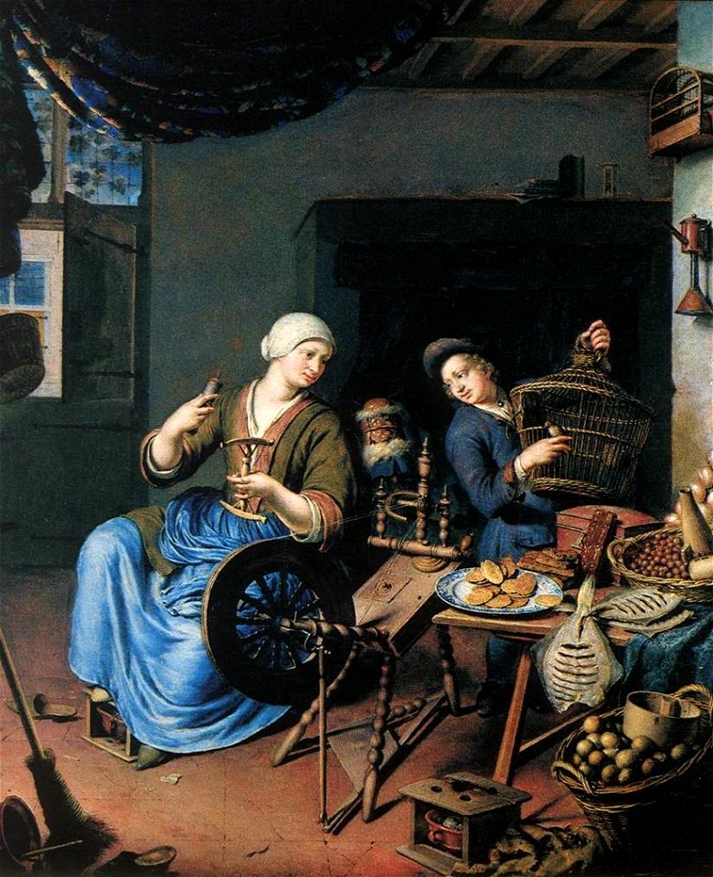 Willem van Mieris - The Spinner - WGA15651
