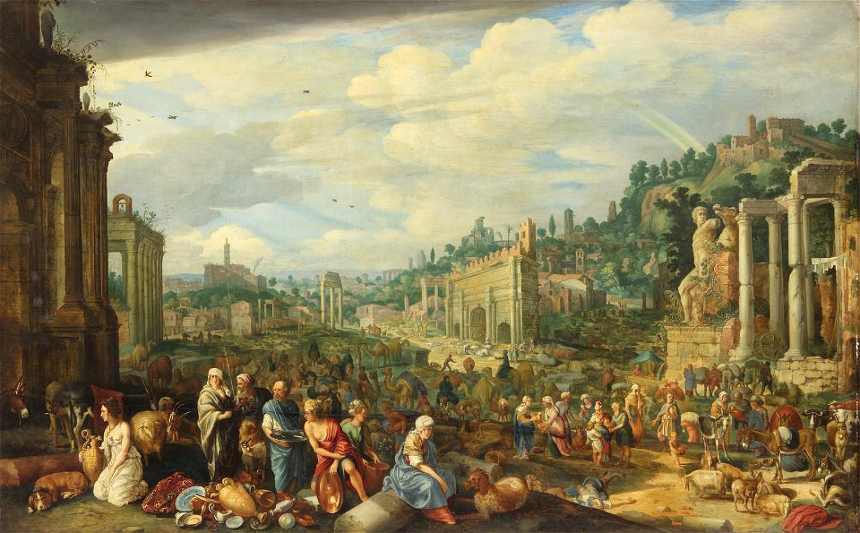 Willem van Nieulandt d. J. - Ansicht des Campo Vaccino in Rom (Aufbruch der Israeliten aus Ägypten) - GG 1079 - Kunsthistorisches Museum