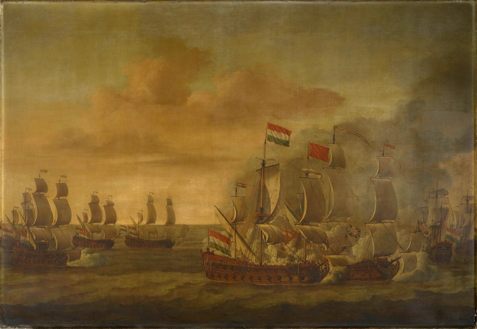 Willem van de Velde the Elder (1611-93) - The Action of the Kingfisher with Seven Algerine Ships, 1 June 1681 - RCIN 405178 - Royal Collection