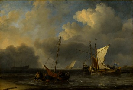 Willem van de Velde the Younger (1633-1707) - Vessels off the Dutch Coast in a Moderate Breeze - RCIN 405213 - Royal Collection