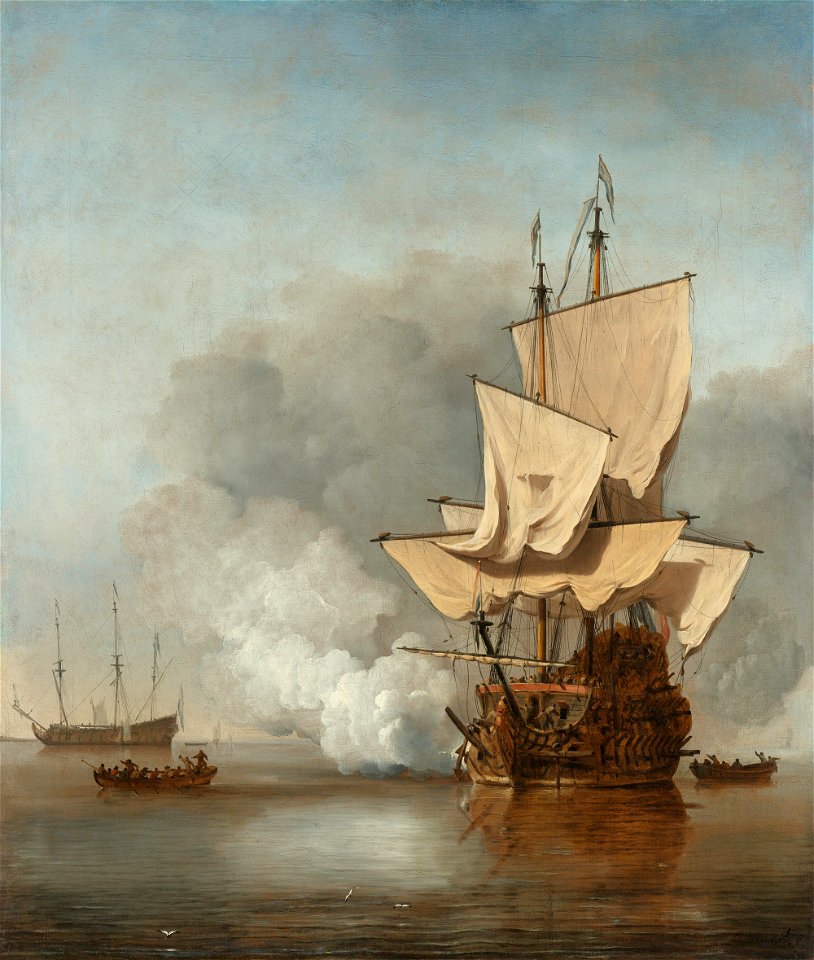 Willem van de Velde (II) - Het kanonschot - Google Art Project