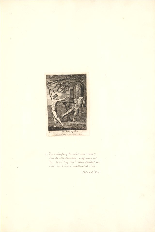 William Blake - For the Sexes- The Gates of Paradise, Plate 10, My son! my Son! - Google Art Project