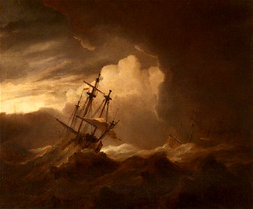 Willem van de Velde II (1633-1707) - Ships in a Storm - 353071 - National Trust