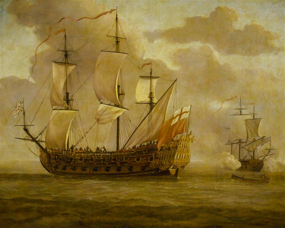 Willem van de Velde I (1611-1693) - HMS 'Woolwich' before a Light Breeze - BHC3732 - Royal Museums Greenwich