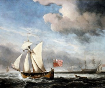 Willem van de Velde the Younger (1633-1707) - The 'Royal Escape' in a Breeze - RCIN 405211 - Royal Collection