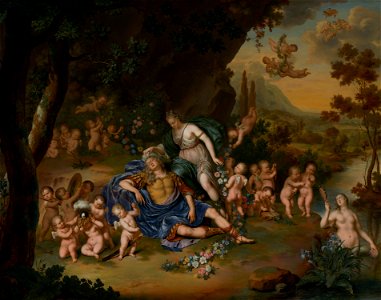 Willem van Mieris - Armida Binding the Sleeping Rinaldo with Flowers - 1071 - Mauritshuis