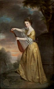 William Bell (1740-1804) - Sophia Anne Delaval (1755–1793), Later Mrs Jadis, Tuning a Mandolin in a Landscape Setting - 1276754 - National Trust