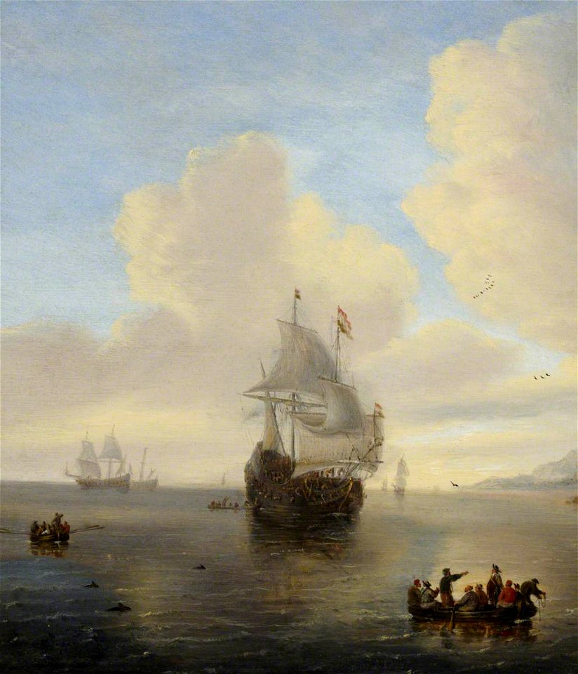 Willem van Diest (1610-1673) - Ship's Boats Going Ashore from a Dutch Merchantman - BHC0828 - Royal Museums Greenwich