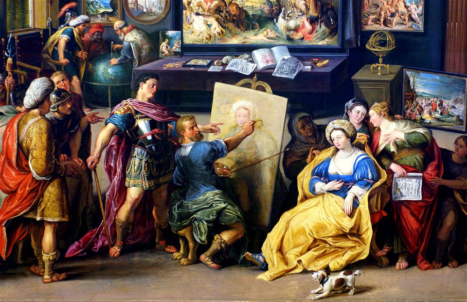Willem van Haecht - Apelles painting Campaspe - detaill