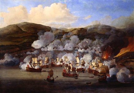 Willem van de Velde the Younger (1633-1707) - The Attack on the French Ships at Martinique, 6th July 1667 - RCIN 400086 - Royal Collection