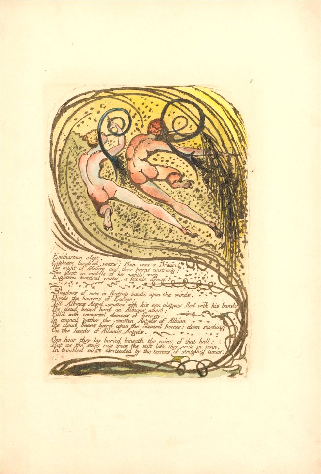 William Blake - Europe. A Prophecy, Plate 10, Enitharmon slept . . . .  (Bentley 12) - Google Art Project