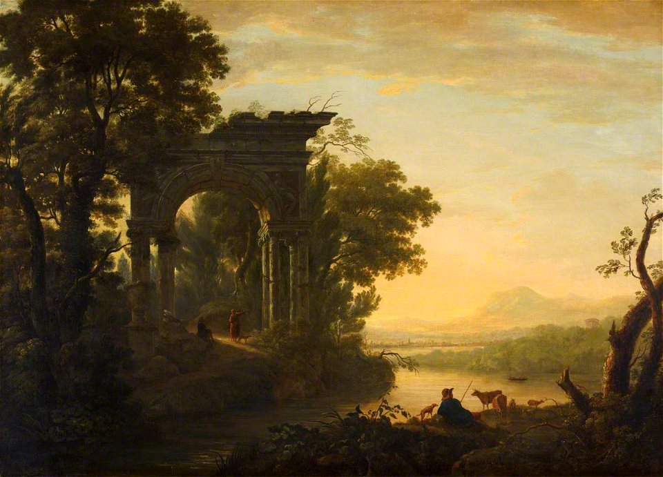 William Ashford (1746-1824) - A Morning Landscape with a Triumphal Arch - 207791 - National Trust