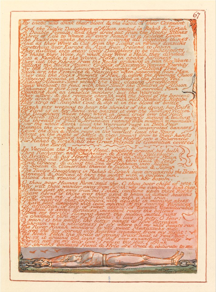 William Blake - Jerusalem, Plate 67, By those who drink their blood.... - Google Art Project