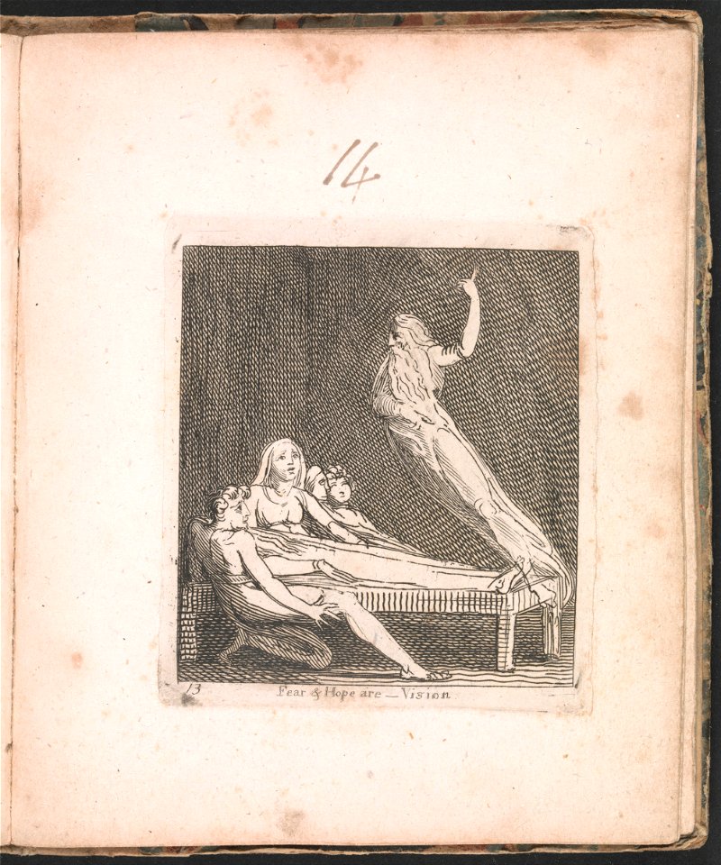 William Blake - For Children. The Gates of Paradise, Plate 15, Fear & hope are -- Vision - Google Art Project