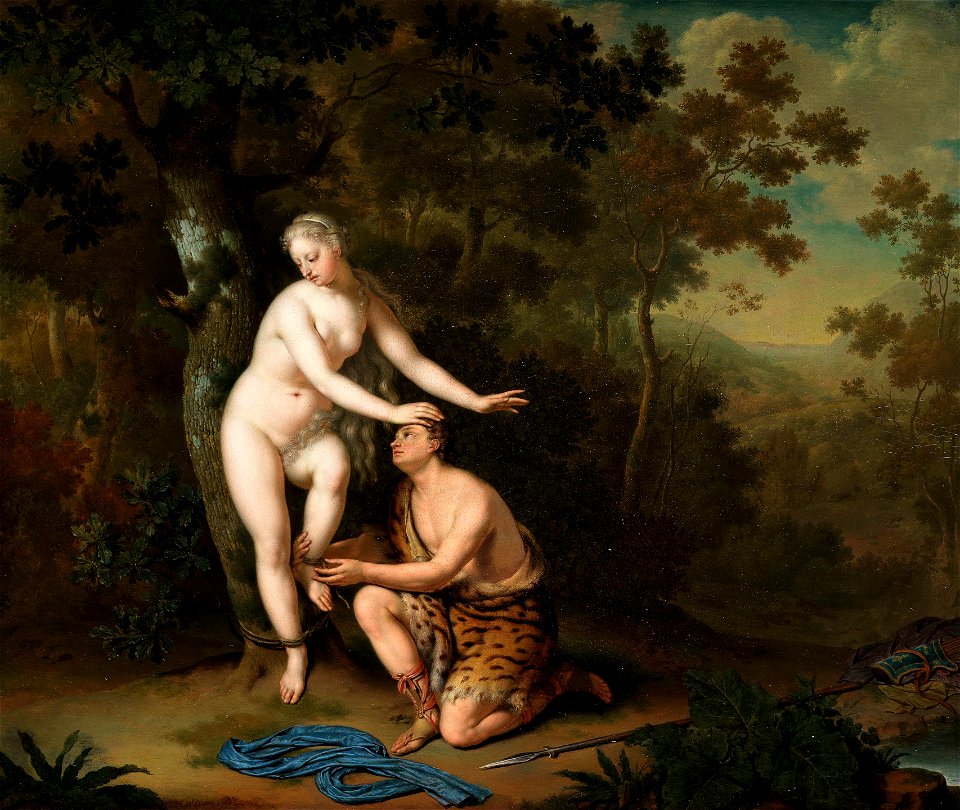 Willem van Mieris - Sylvia freed by Aminta