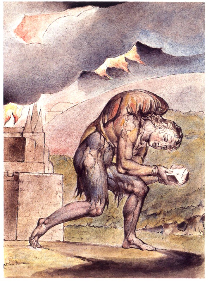 William Blake - John Bunyan - Cristian Reading in His Book - Frick Collection New York