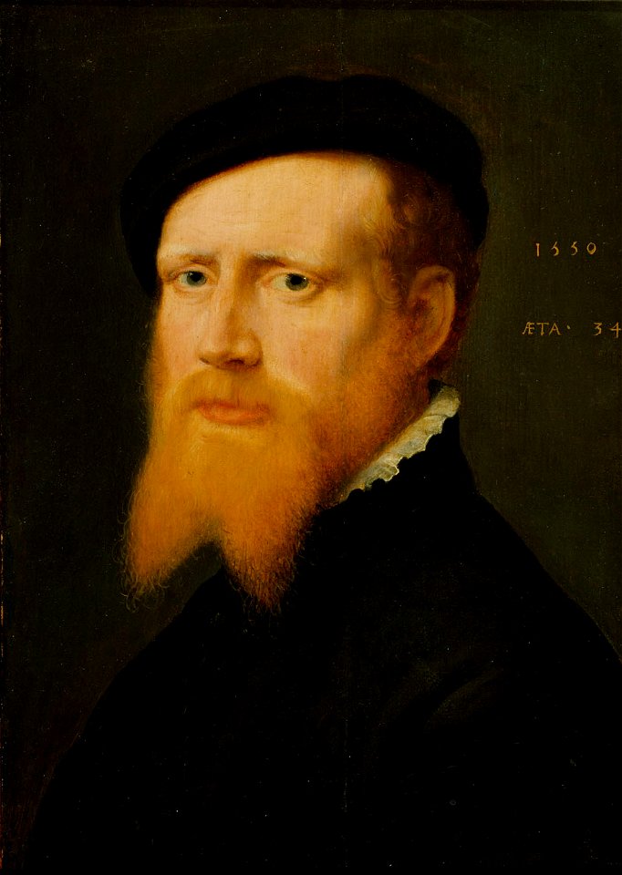 Willem Key - Bildnis eines rotbärtigen jungen Mannes mit Barett - GG 976 - Kunsthistorisches Museum