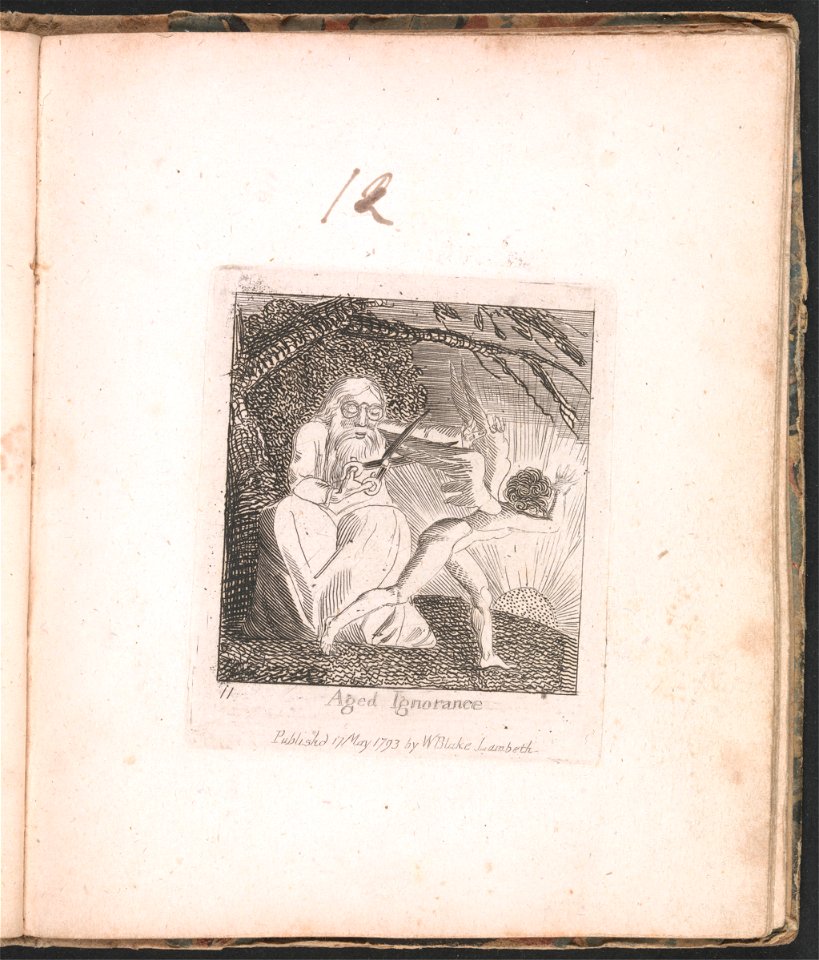 William Blake - For Children. The Gates of Paradise, Plate 13, Aged Ignorance - Google Art Project