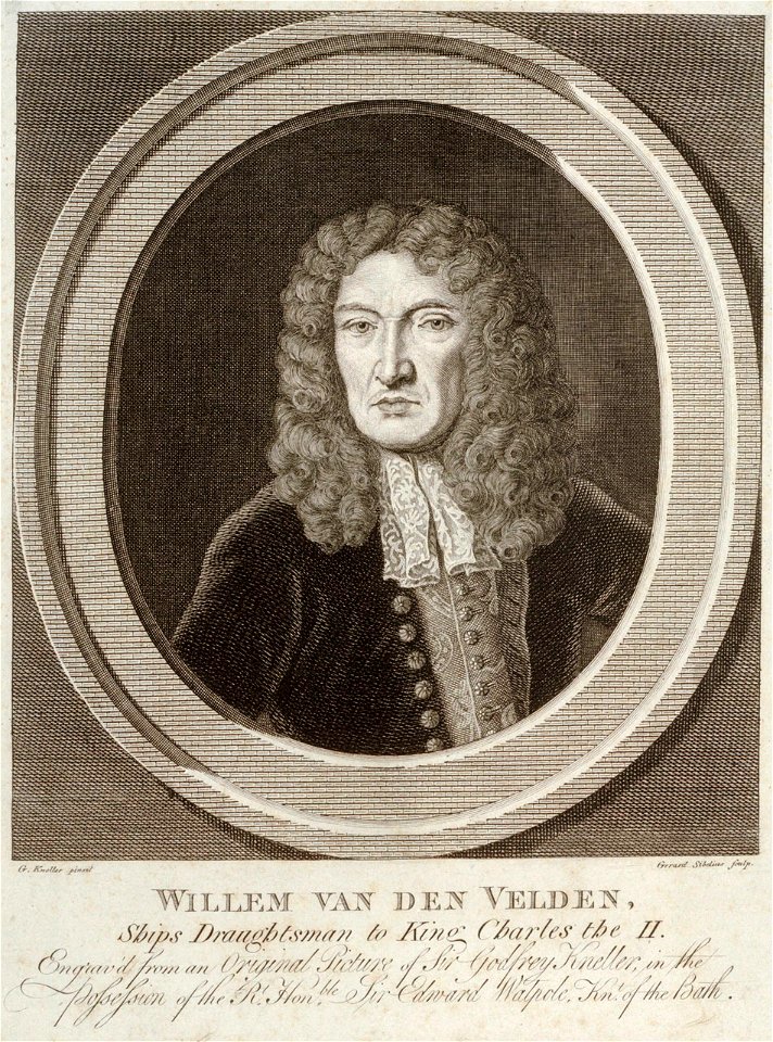 Willem van de Velde, by Gerard Sibelius after Godfrey Kneller