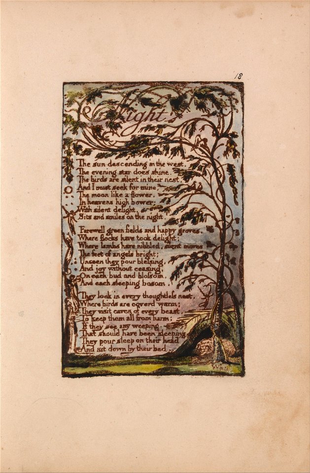 William Blake - Songs of Innocence and of Experience, Plate 18, Night (Bentley 20) - Google Art Project