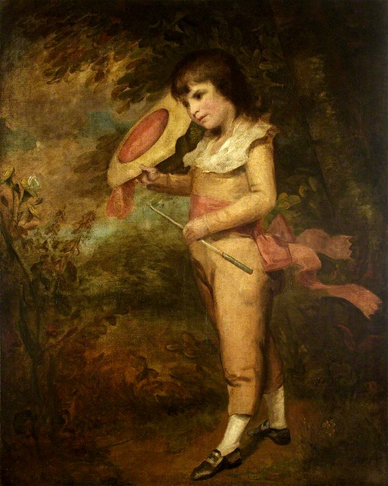 William Beechey (1753-1839) (style of) - Small Boy in Pink Holding a Hat - 1316179 - National Trust