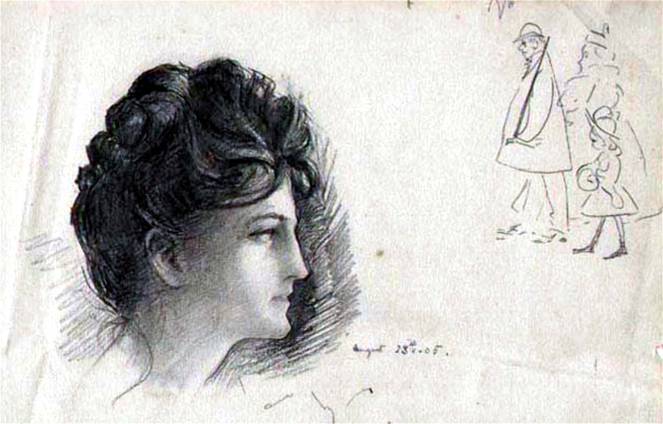 William Balfour Ker - Woman with Cartoon Drawing - 1897