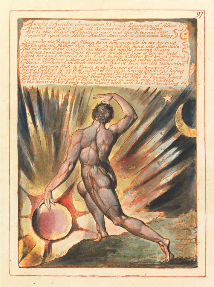 William Blake - Jerusalem, Plate 97, Awake! Awake Jerusalem.... - Google Art Project