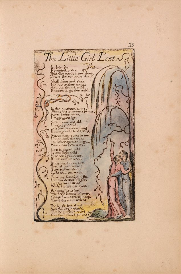 William Blake - Songs of Innocence and of Experience, Plate 33, The Little Girl Lost (Bentley 34) - Google Art Project