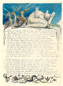 William Blake - America. A Prophecy, Plate 18, Over the Hills.... - Google Art Project