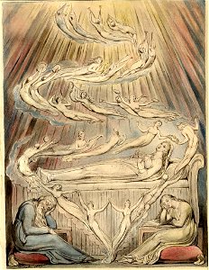 William Blake 'Queen Katharine's Dream', illustration to 'Henry VIII' 1809. Free illustration for personal and commercial use.