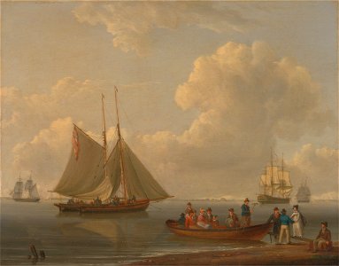 William Anderson - A Wherry Taking Passengers out to Two Anchored Packets - Google Art Project