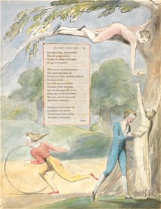 William Blake - The Poems of Thomas Gray, Design 17, Ode on a Distant Prospect of Eton College. - Google Art Project