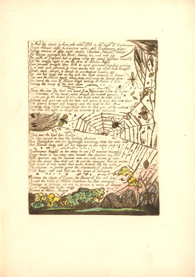 William Blake - Europe. A Prophecy, Plate 14, And the clouds & fires . . . .  (Bentley 15) - Google Art Project