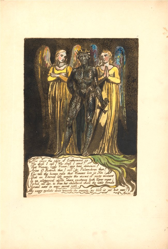 William Blake - Europe. A Prophecy, Plate 7, Now comes the night . . . .  (Bentley 8) - Google Art Project
