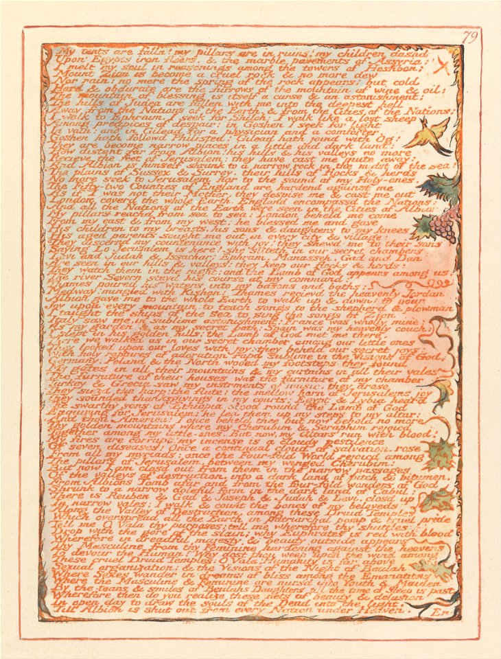 William Blake - Jerusalem, Plate 79, My tents are fall'n.... - Google Art Project