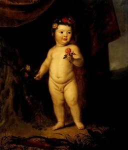 Willem van Honthorst - Naakt jongetje met bloemen - ГЭ-3382 - Hermitage Museum