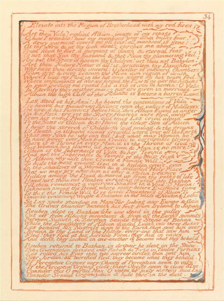 William Blake - Jerusalem, Plate 34, Elevate into the Region of Brotherhood.... - Google Art Project