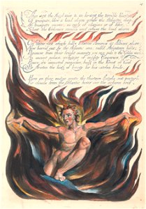 William Blake - America. A Prophecy, Plate 12, Thus Wept the Angel Voice.... - Google Art Project