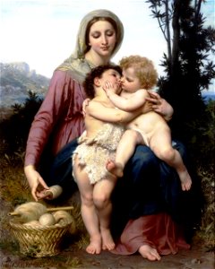 William Adolphe Bouguereau The Holy Family. Free illustration for personal and commercial use.