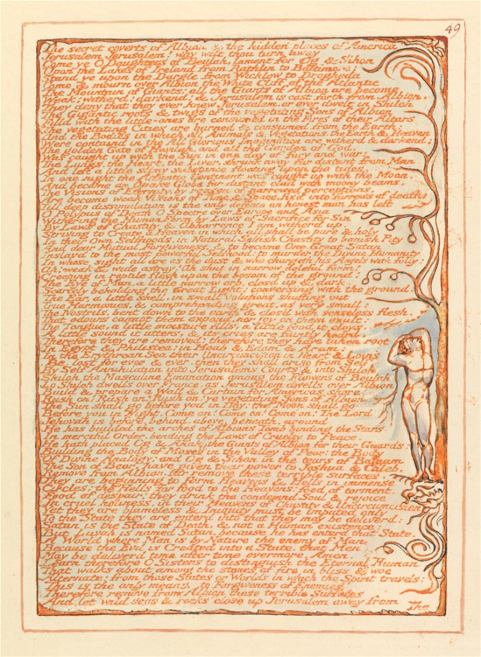 William Blake - Jerusalem, Plate 49, The secret coverts of Albion.... - Google Art Project