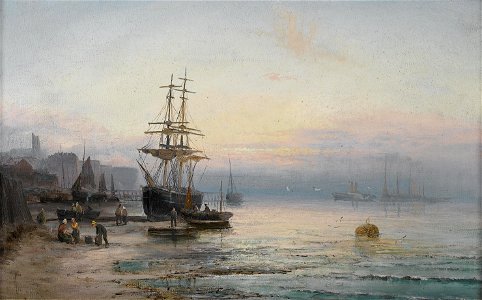William Anslow Thornley - Low tide at Whitby