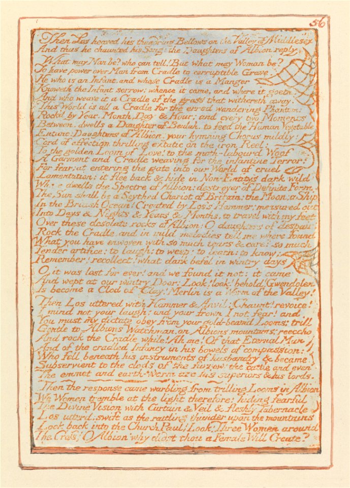 William Blake - Jerusalem, Plate 56, Then Los heaved.... - Google Art Project