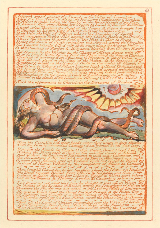 William Blake - Jerusalem, Plate 63, Jehovah stood among the Druids.... - Google Art Project