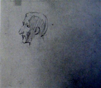 William Blake - A Head, Butlin 767 verso c 1819-20 183x188mm - F Bailey Vanderhoef Jr - Ojai California