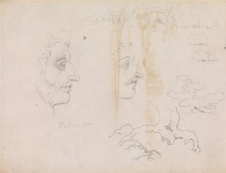William Blake - Sheet from the Blake-Varley Sketchbook of 1819, Pages 37 and 38 - Google Art Project