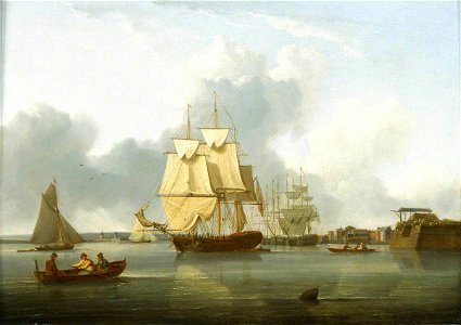 William Anderson (1757-1837) - Shipping on the Thames off Deptford - BHC1872 - Royal Museums Greenwich